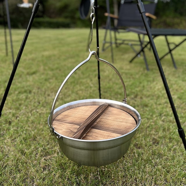 Olla para acampar, olla portátil para sopa, estofado, olla para senderismo, supervivencia, barbacoa 4.5L 19cmx10.5cm Cola Utensilios de cocina al aire libre