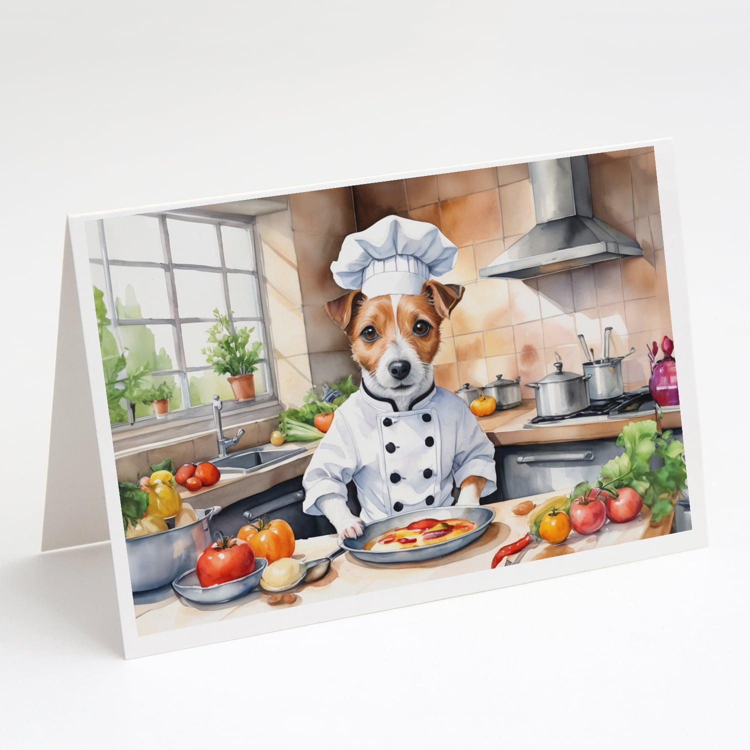 Chinese Crested The Chef Greeting Cards Pack of 8 7 in x 5 in