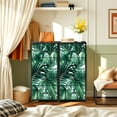 thumbnail image 6 of 4 Drawer Vertical Storage Dresser Tropical palm leaves floral with Wood Top Fabric Pull Drawers, 6 of 8