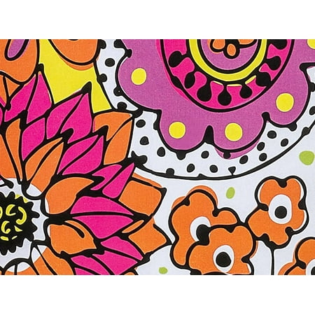 Pack Of 1, 24" X 85' Doodle Garden Floral & Kraft Gift Wrap Cutter Roll For Feminine, Birthday, Mother's Day / Any Occasion