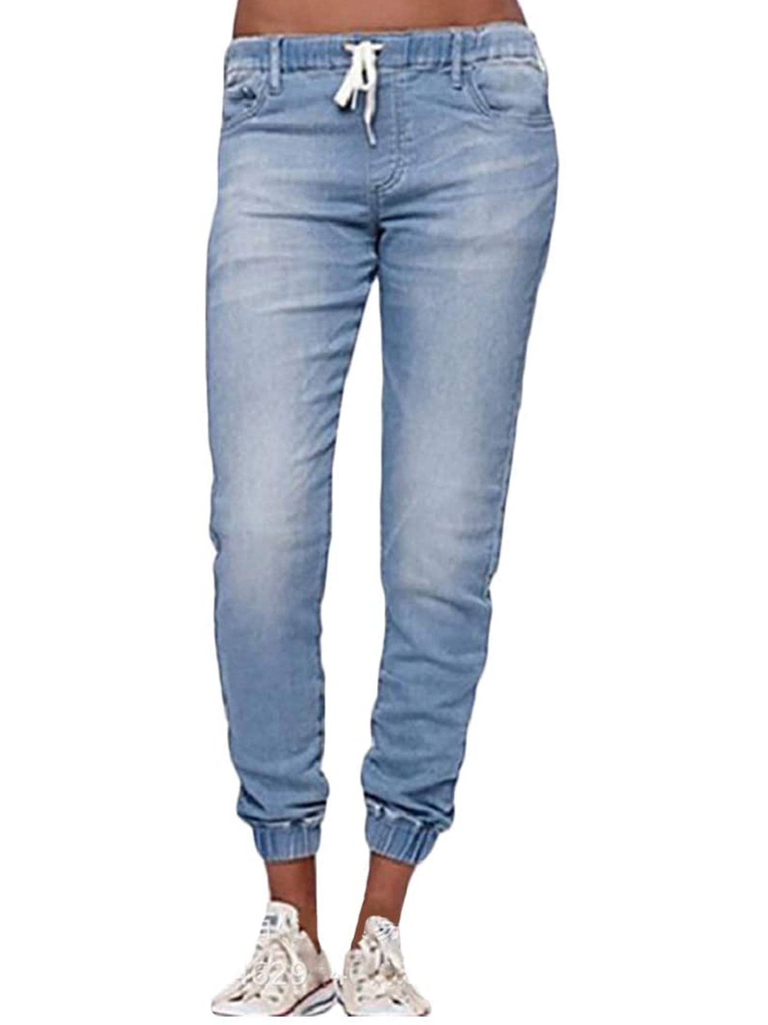 womens skinny jeans with elastic waist