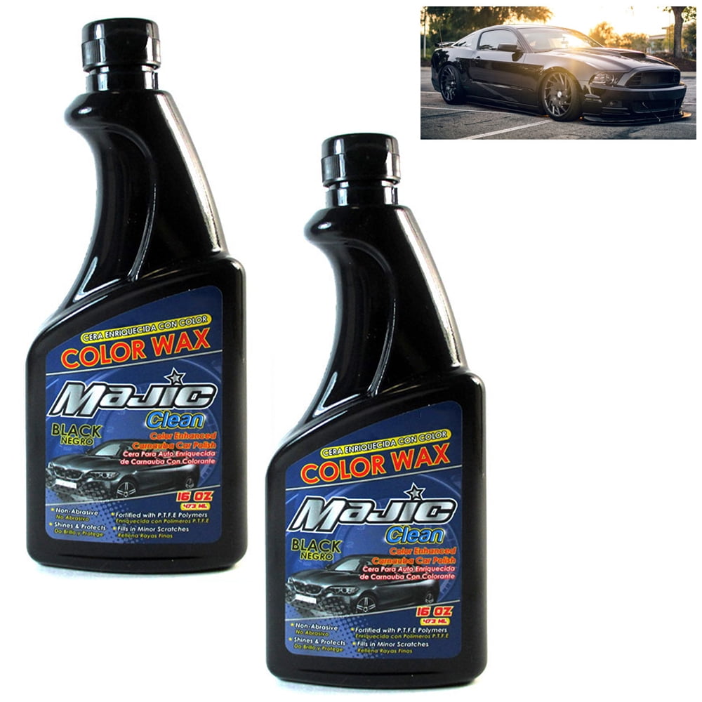 2 Black Car Polish Wax 16oz Carnauba Auto Care Shine Paint