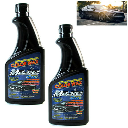 2 Black Car Polish Wax 16oz Carnauba Auto Care Shine Paint Finish Color (Best Wax Or Polish For Black Cars)