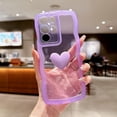 thumbnail image 4 of Compatible with Samsung Galaxy S21 Ultra Case 6.8", Cute 3D Love Heart Aesthetic Curly Wavy Non-Slip Clear Transparent Camera Protect Soft Silicone Shockproof Cover for Women (Purple), 4 of 12