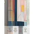 thumbnail image 6 of Abstract Color Block Sheer Curtains for Living Room Bedroom, Light-filtering Sheer Curtain, Pink Yelow Geometric Modern Style Light-Rod Pocket Voile Window Treatment Drapes, 52’’Wx45’’L, 2 Panels Set, 6 of 7