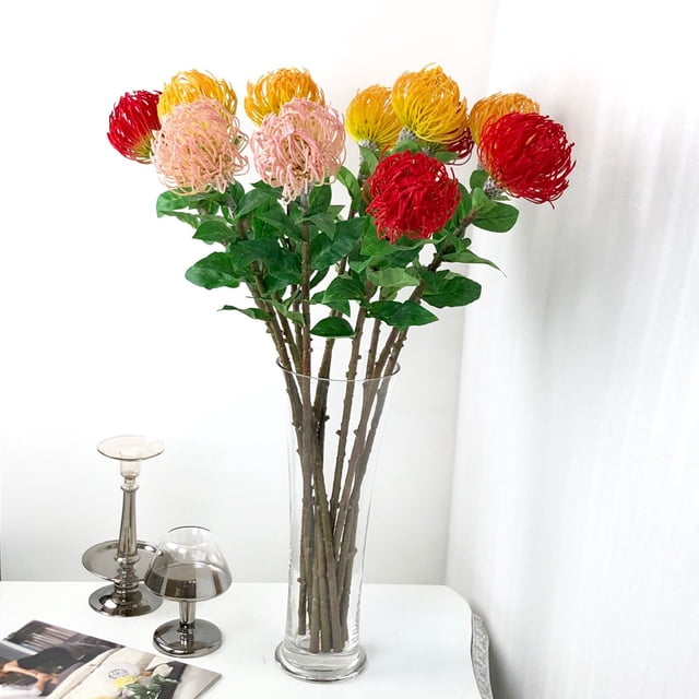 Gwong Decoración hogareña 1 PC Fácil de mantener la flor artificial Anti-Faída Faux Flor de seda Arreglo Floral Simulación Planta Simulación Decoración del hogar Gwong 21070654