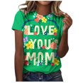 thumbnail image 1 of Camiseta informal para mujer, blusa estampada con cuello redondo y manga corta, Tops OAVQHLG3B Store  lin121212, 1 of 4