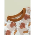 thumbnail image 6 of Nygoyerh Baby Girls Thanksgiving Romper Newborn 3M 6M 12M 18M Turkey Checkerboard Print Bodysuits Long Sleeve Crew Neck Jumpsuit Infant Clothing for Fall, 6 of 8