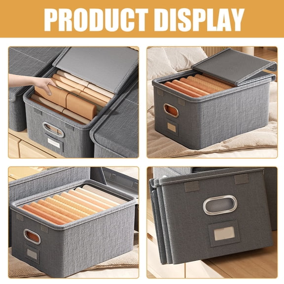 OUNONA Large Fabric Closet Organizer Bins for Clothes Storage and Home Organization, Storage Solution 1 Set