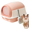 thumbnail image 1 of Caja de Arena para Gatos con Capucha, Arenero para Gato Cerrado con Pala, Orinal Inodoro Gatito, Planta de Arena Fácil de Limpiar, a Prueba de Olores, Antisalpicaduras, para Gatitos (Rosa), 1 of 9