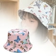 thumbnail image 2 of Butterfly Print Fisherman Hat Summer Cotton Double-sided Outdoor Bucket Sun Cap, 2 of 8