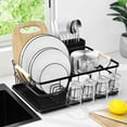 thumbnail image 5 of TOOLF Dish Drying Rack, Removable Utensil Holder, Organizer for Kitchen Counter, Black, Metal, 5 of 8