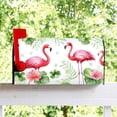 thumbnail image 4 of Pink Flamingo Magnetic Mailbox Cover Tropical Floral Green Leaves Pink Flower Mailbox Covers Magnetic Standard Size 18x21 Inch Cute Animals Flamingo Mail Box Cover for Garden House Decor, 4 of 6