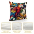 thumbnail image 4 of JEUXUS Aesthetic Decorative Short Plush Pillowcase Watercolor Birds Cute Toucan Parrot Wild Animal White, 4 of 5