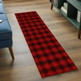 thumbnail image 4 of Christmas Farmhouse Washable Area Rug 2 x 6 ft Classical Red Black Buffalo Plaid, Soft Non Slip Rugs Stain Repellent Indoor Felt Carpet for Living Dining Room Bedroom Home Office, 4 of 9