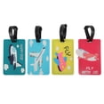thumbnail image 1 of Etiquetas de Equipaje Reutilizables Únicas de 4 Pcs para Viaje Azul Cielo Rojo, 1 of 5