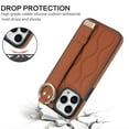 thumbnail image 3 of Allytechgroup 2024 New Trendy Back Case Cover for Apple iPhone 14 Pro Max, Premium PU Leather Luxury Design with Ring Holder Stand Bracket Bumper Shockproof Phone Case for Girls Women, Brown, 3 of 8