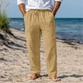 thumbnail image 2 of Ixbnca Men's Summer Casual Pants Elastic Waist Beach Pants with Pockets Drawstring Loose Lightweight Pants, 2 of 7