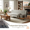 thumbnail image 2 of Homy Casa 3-Seat Armless Sofa Bed with Independent Spring Seat & Adjustable Backrest, 600 lbs Capacity, 2 of 12