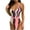 Pink, variant on Sport Swimsuits for Womens Monokini Scoop Neck One Piece Swimwear Sexy Tie Back Bathing Suits with Belt