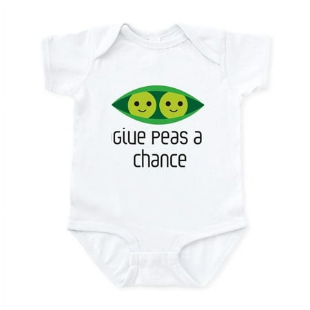 

CafePress - Give Peas A Chance Body Suit - Baby Light Bodysuit Size Newborn - 24 Months