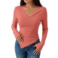 thumbnail image 2 of Womens Tops Long Sleeve Shirts Fall Fashion Clothes Casual Blouses Trendy Pink S, 2 of 4