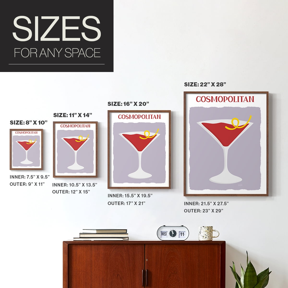Cosmo in Paper Solid Wood 8 x 10 Framed Print
