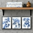 thumbnail image 4 of Hieng Blue Flower Wall Art Navy Blue Hydrangea Pictures Modern Floral Butterflies Paintings for Bathroom Decor with Black (only canvas), 4 of 6