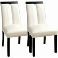 thumbnail image 5 of Contemporary White Color 4pcs Dining Chairs Leatherette Padded Chairs Slit Back Design Unique Dining Room Furniture Chair, 5 of 8