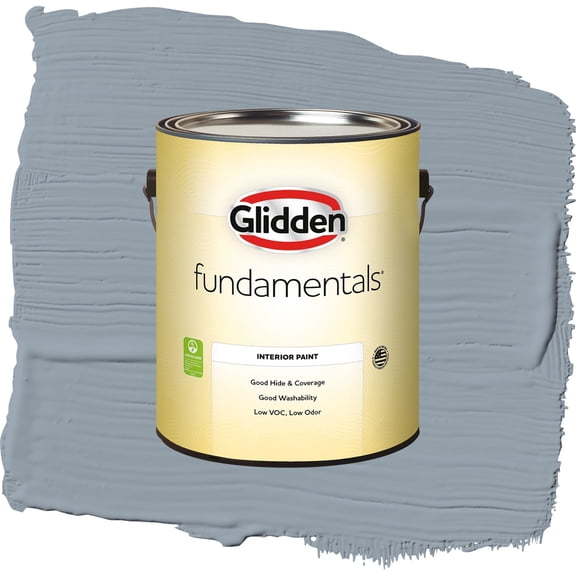 Glidden Fundamentals Grab-N-Go Quicksilver / Blue, Flat Interior Paint, 1 Gallon