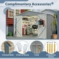 thumbnail image 4 of LIVIVOX 10X8 FT Outdoor Tool Storage Shed with Metal Foundation & Lockable Doors, All Weather Metal Sheds for Garden, Patio, Backyard, Lawn, Gray, 4 of 10
