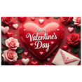 thumbnail image 3 of Valentine's Day Backdrop Romantic Roses Happy Valentine's Party Banner Love Decorations Photography Props Event Background, 3 of 4