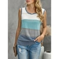 thumbnail image 3 of Uhndy Women's Tank Top Crew Neck Color Block Knit Camisole Loose Sleeveless Blouse Shirts Tops, 3 of 6