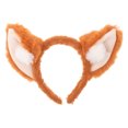thumbnail image 1 of Diadema de orejas de zorro de peluche hecha a mano para niñas, adorable accesorio para el cabello con orejas de animal para fiesta de cosplay, diadema de orejas de zorro de peluche para disfrazarse., 1 of 4