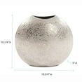 thumbnail image 3 of 10" Hammered Silver Disc Shape Decorative Vase, 3 of 6