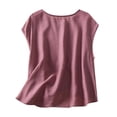thumbnail image 4 of aidice Cotton Linen Tank Tops for Women Sleeveless Flowy Crew Neck Tanks Summer Lounge Homewear Top, 4 of 4
