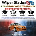 thumbnail image 2 of 2008 Pontiac G6 Beam Wiper Blades Wipers w/1yr Warranty (Set of 2) (WiperBladesUSA), 2 of 5