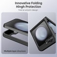 thumbnail image 2 of for Samsung Galaxy Z Flip 5 Case Case Liquid Silicone Case Dual Layer Hybrid Hard PC Soft Silicone Gel Rubber Phone Case for Samsung Galaxy Z Flip 5 5G, Black, 2 of 6