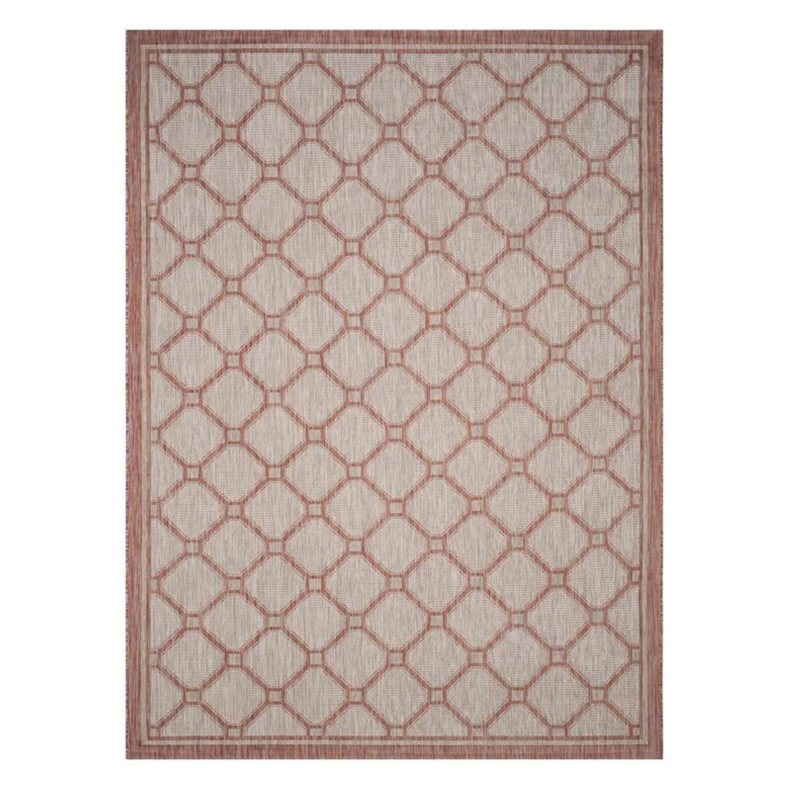 SAFAVIEH Courtyard Maksim Geometric Bordered Indoor/Outdoor Area Rug, 5