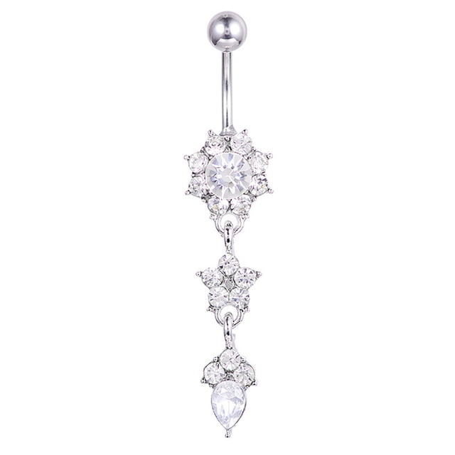 Navel Ring Rhinestone Decorative Body Piercing Jewelry Belly Button Ring