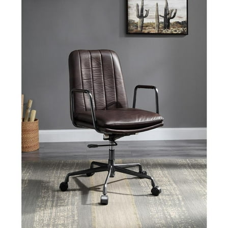 ACME Eclarn Swivel Office Chair in Mars Top Leather