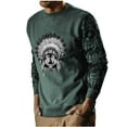 thumbnail image 2 of COSFO Crew Neck Shirts for Men Long Sleeve Green Casual Wolf Pullover Oversized Tshirts for Men, 2 of 5