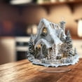 thumbnail image 7 of 2D Acrylic Christmas House Ornament, Diamond Art Gingerbread House for Desktop, Special Shape Cabin Decor, Modern Christmas Craft Kit for Holiday Home and Office Desk Decorations, 7 of 7