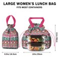 thumbnail image 5 of Boho Bohemia Geometric Line Art Drawstring Lunch Bag Women - Drawstring Lunch Bag Insulated for Work Office - Stain-Resistant Large Lunchbags for Women with Multi-Pockets, 5 of 6