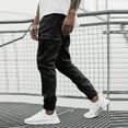 thumbnail image 6 of Men Pants Casual Solid Color Zipper Pocket Trouser Fashion Overalls Beach Pockets Pant Streetwear, 6 of 9