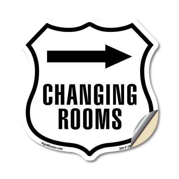 Changing Rooms Right (2 Pack) 4 inch X 4 inch Shield Shaped Heavy Duty 3.2 mil Vinyl Decals Weather Resistant Made in the USA