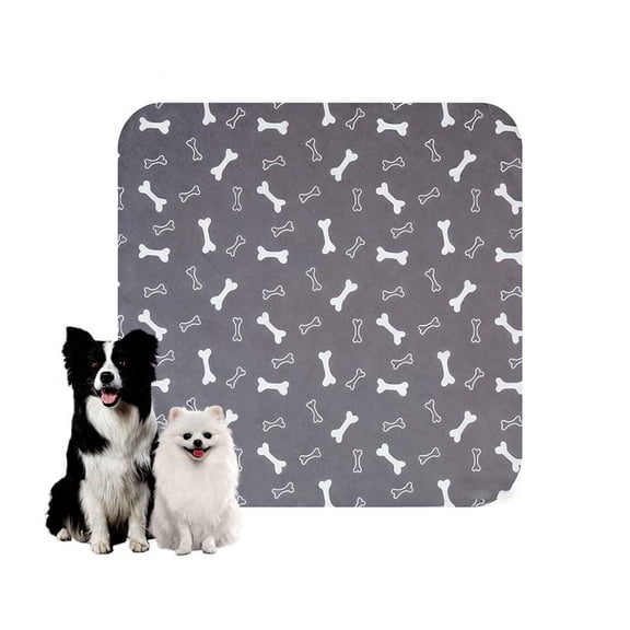 Washable Puppy Pee Pads with Pheromones, Reusable Waterproof Dog & Cat Training Pads, Anti-Slip Leak-Proof Mat 11.8 x 11.8 in Gray