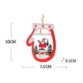 thumbnail image 6 of Christmas Tree Pendant Hollow Out Color Drawing Cartoon Festival Decoration with Lanyard Wooden Xmas Sledge Santa Claus Snowman Glove Pendant Party Supplies, 6 of 7