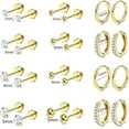 thumbnail image 2 of YYKihy Surgical Earrings For Sensitive Ears Gold Flat Back Earrings For Women Small Stainless Earrings Flatback Stud Hoop Cartilage Earring Set For Multiple Piercing, 2 of 8