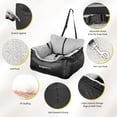 thumbnail image 3 of BurgeonNest - Asiento de automóvil para perros pequeños menores de 25 pulgadas, totalmente desmontable y lavable, asientos suaves para perros con bolsillos de almacenamiento y correa de clip, cama po, 3 of 5